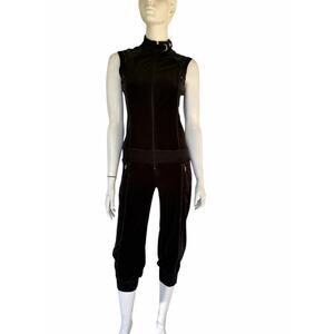 Bebe Sport vtg black velour jumpsuit sz XS